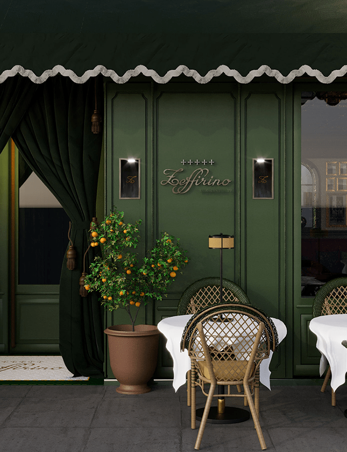 Interior restaurant design in Paris for the new Zeffirino